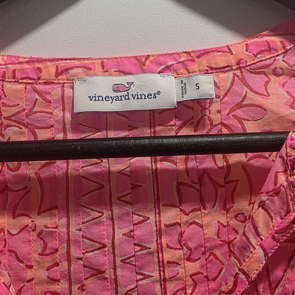 Vineyard Vines Tortola Scarf Print Pleated Top Womans Size 5 - Picture 2 of 5